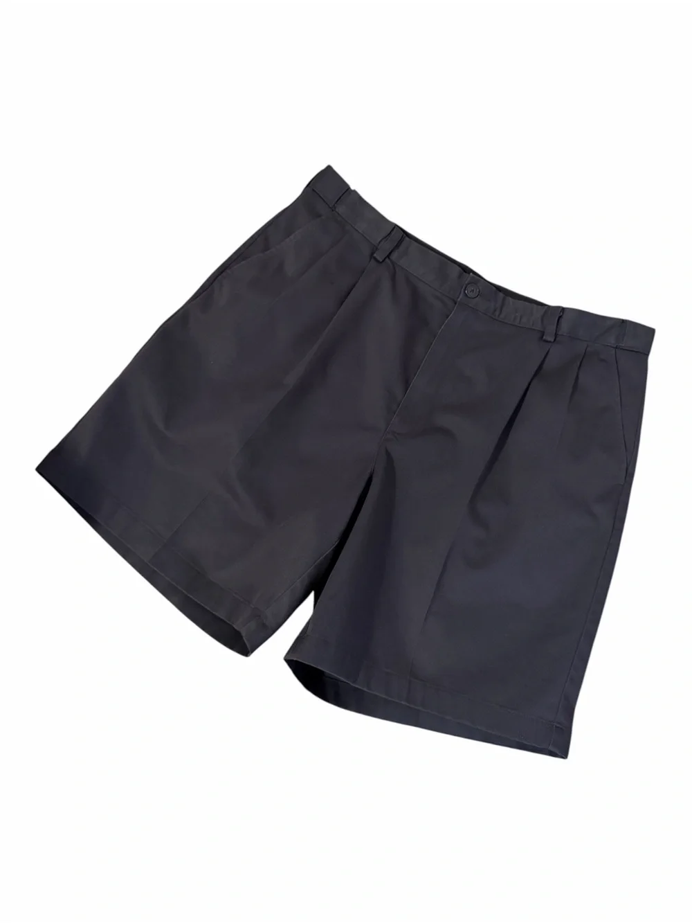 L.L. Bean Men's Black Flat-Front Cotton Shorts Size 38